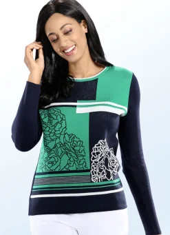 Pullover mit floralem Jacquard-Dessin