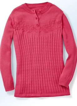 Pullover mit floraler Struktur