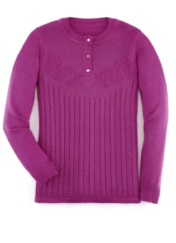 Pullover mit floraler Struktur