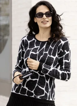 Pullover mit haarigem Flausch-Effektgarn