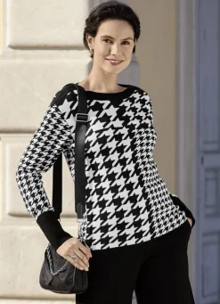 Pullover mit Hahentrittmuster