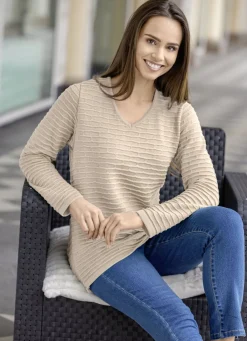Pullover mit Strukturstreifen