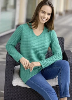 Pullover mit Strukturstreifen