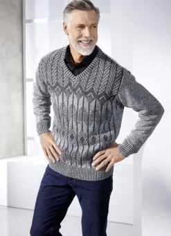Pullover mit V-Ausschnitt in 2 Farben