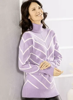 Pullover mit V-Streifen-Dessin