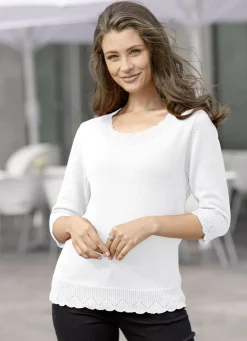 Pullover mit Wellenabschlüssen