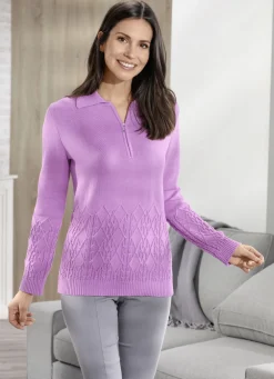 Pullover mit Zopf- und Flechtstrukturen