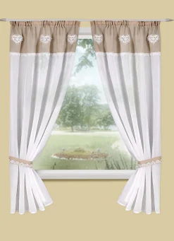 Raffgardinen-Garnitur in Leinenoptik