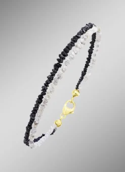 Raffiniertes Armband mit Roh-Diamanten in Hell- und Dunkelgrau