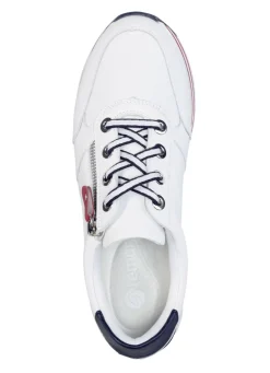 Remonte Sneaker aus beschichtetem Leder mit Textilbesatz