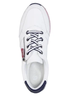 Remonte Sneaker aus beschichtetem Leder mit Textilbesatz