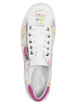 Remonte Sneaker aus beschichtetem, frech bedrucktem Leder