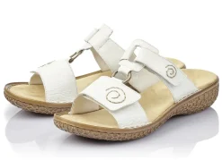 Rieker, modische Damen-Pantoletten, Weite H, mit Klettverschluss