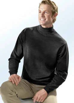 Rollkragenpullover in 3 Farben mit Rippenstrick-Abschlüssen