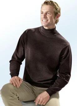 Rollkragenpullover in 3 Farben mit Rippenstrick-Abschlüssen