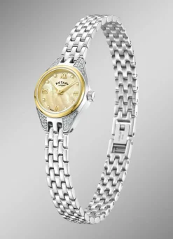 Rotary Quartz-Damenuhr mit Perlmutt-Zifferblatt
