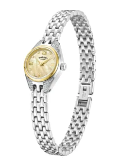 Rotary Quartz-Damenuhr mit Perlmutt-Zifferblatt