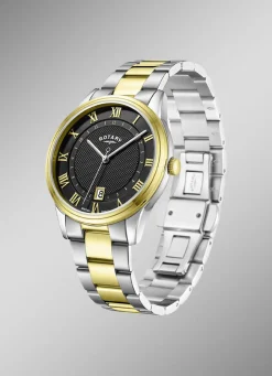 Rotary Quartz-Herrenuhr in Bicolor