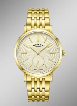 Rotary Quartz-Herrenuhr mit Edelstahlbandgehäuse