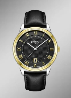 Rotary Quartz-Herrenuhr mit Lederband