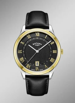 Rotary Quartz-Herrenuhr mit Lederband