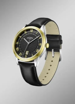 Rotary Quartz-Herrenuhr mit Lederband