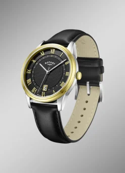 Rotary Quartz-Herrenuhr mit Lederband