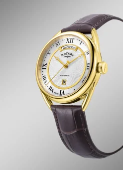 Rotary Quartz-Herrenuhr mit Lederband