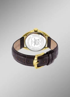 Rotary Quartz-Herrenuhr mit Lederband