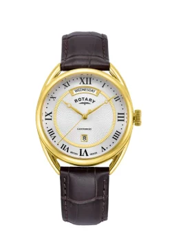 Rotary Quartz-Herrenuhr mit Lederband