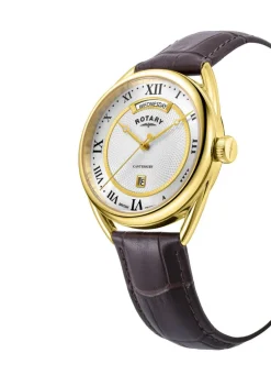 Rotary Quartz-Herrenuhr mit Lederband