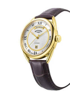 Rotary Quartz-Herrenuhr mit Lederband