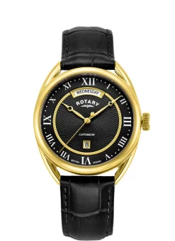 Rotary Quartz-Herrenuhr mit Lederband