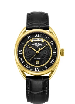 Rotary Quartz-Herrenuhr mit Lederband