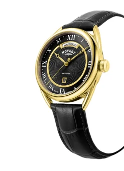 Rotary Quartz-Herrenuhr mit Lederband