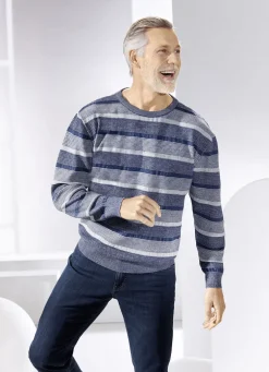 Rundhalspullover mit Strukturdessin in 2 Farben