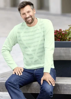 Rundhalspullover mit Strukturdessin in 3 Farben