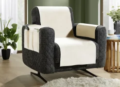 Samtweiche Sessel- und Sofaschoner mit Anti-Rutsch-Rückseite