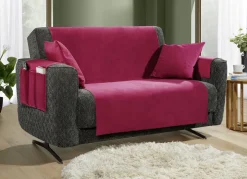 Samtweiche Sessel- und Sofaschoner mit Anti-Rutsch-Rückseite