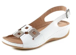 Sandale aus Rind-Nappaleder mit verstellbarem Fersenriemchen