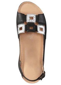 Sandale aus Rind-Nappaleder mit verstellbarem Fersenriemchen