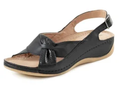 Sandale aus teilweise perforiertem Nappaleder