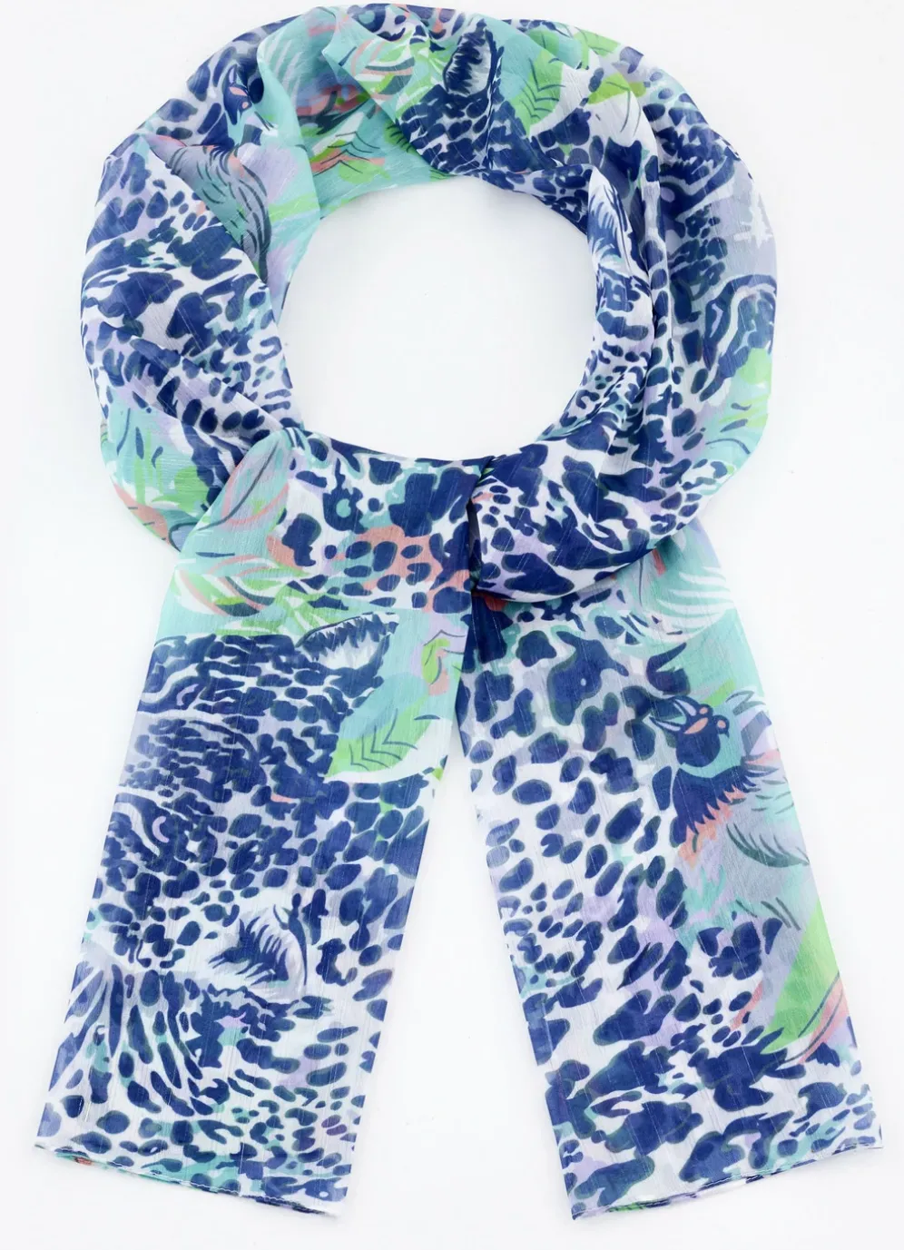 Schal mit Fantasie- und Raubtierfell-Dessin