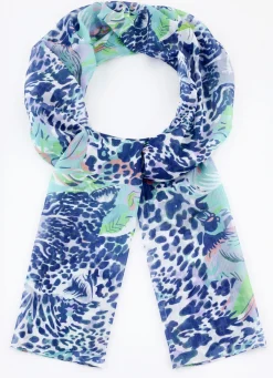 Schal mit Fantasie- und Raubtierfell-Dessin