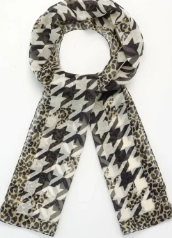 Schal mit Hahnentritt-Dessin