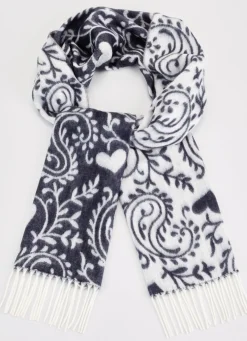 Schal mit Paisley- und Herzmotiven