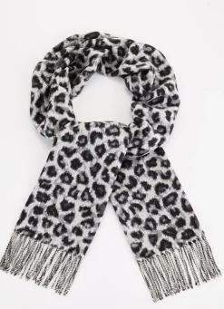 Schal mit Raubtierfell-Dessin