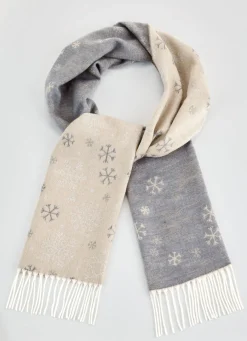 Schal mit Schneeflocken-Dessin