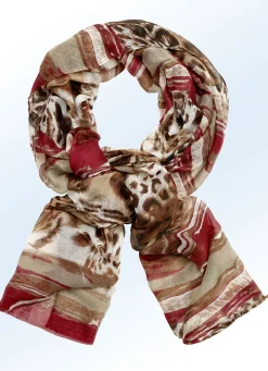 Schal mit Streifen und Raubtierfell-Dessin