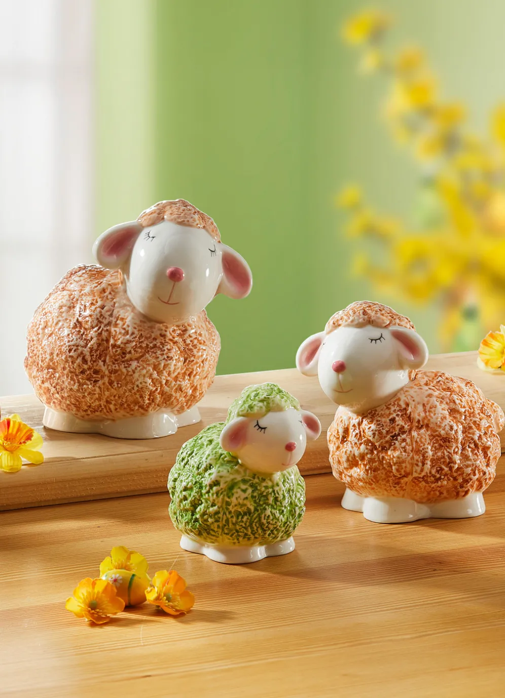 Schäfchen aus Keramik, 3er-Set